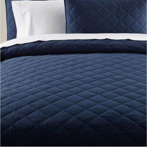 LL Bean Bright Mariner Diamond Knit Quilt Collection Comforter King Size